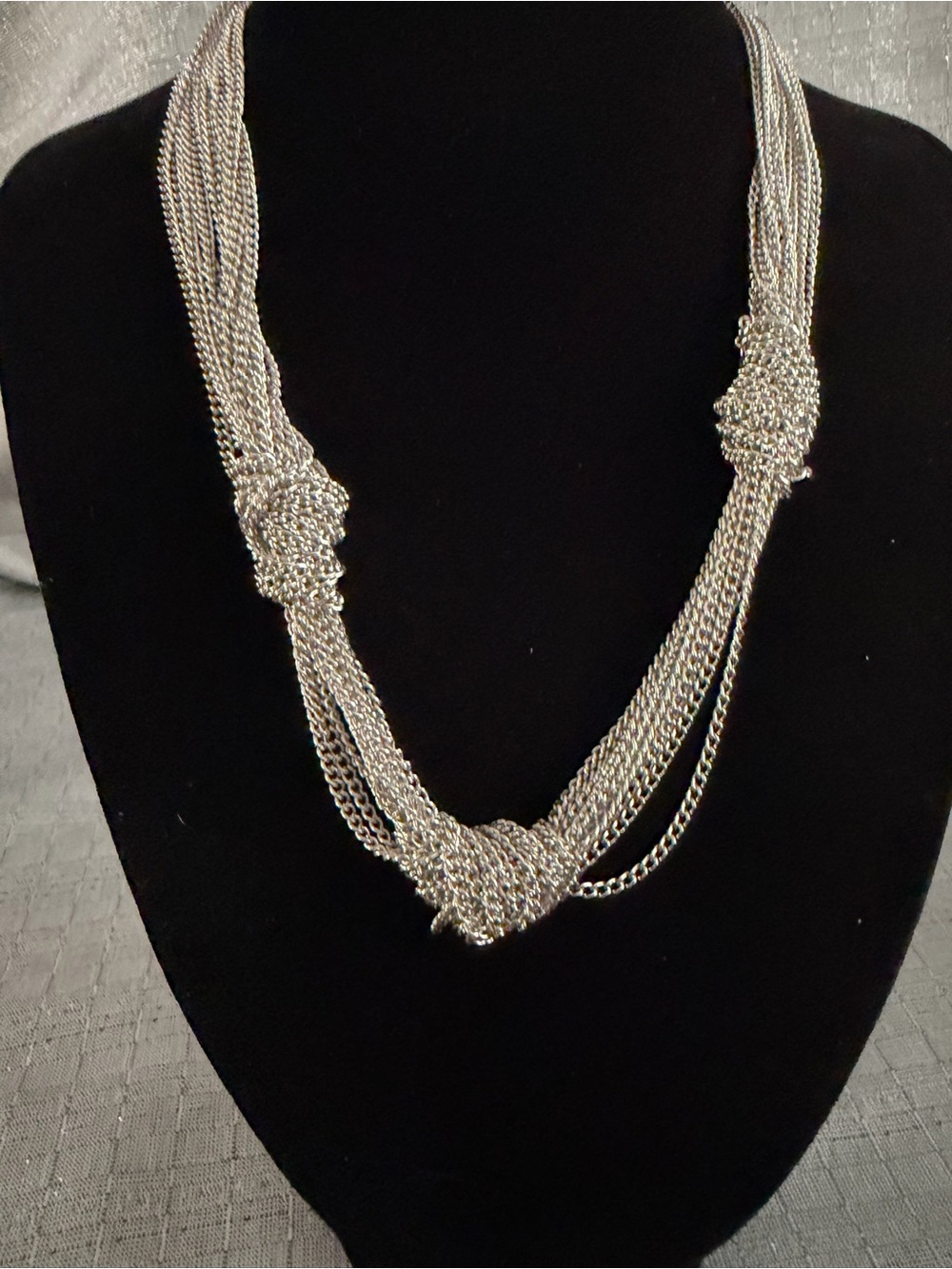Silver-Tone Multi-Strand Knot Necklace - Women Jewelry
